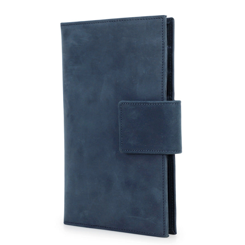Family RFID Leather Passport Organizer with AirTag Slot – Anti-Theft Travel Wallet