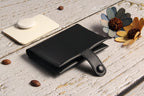 Men's Genuine Leather AirTag Wallet – RFID Blocking with ID Window & Card Storage