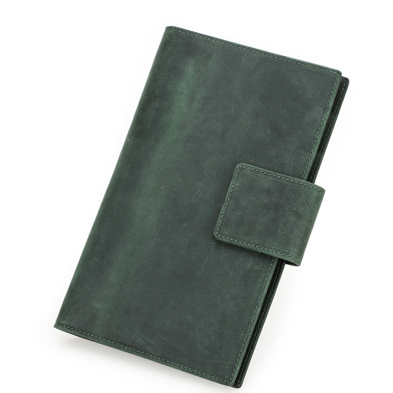 Family RFID Leather Passport Organizer with AirTag Slot – Anti-Theft Travel Wallet