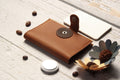 Men's Genuine Leather AirTag Wallet – RFID Blocking with ID Window & Card Storage