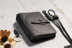Crazy Horse Leather RFID Passport Holder with AirTag Slot – Travel Wallet Organizer