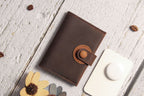 Men's Genuine Leather AirTag Wallet – RFID Blocking with ID Window & Card Storage