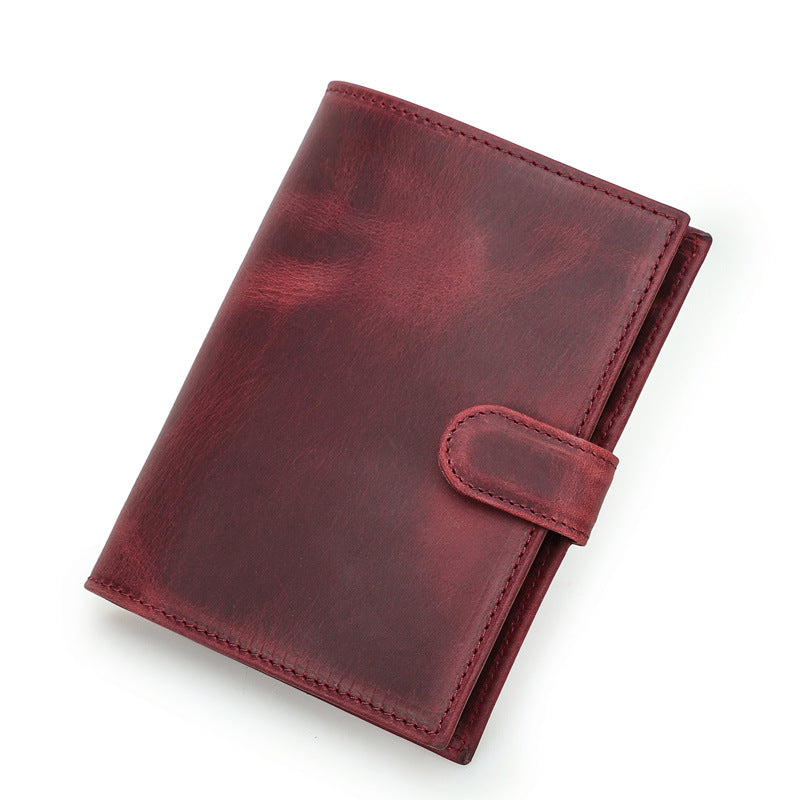 Genuine Leather RFID Passport Holder – AirTag Travel Wallet with Anti-Theft Protection