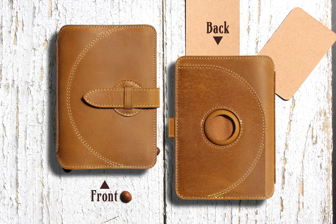 Crazy Horse Leather RFID Passport Holder with AirTag Slot – Travel Wallet Organizer