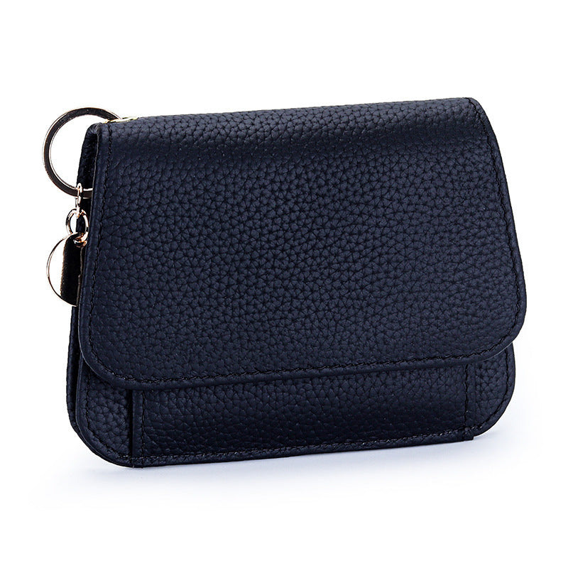 Genuine Leather RFID Women's Wallet – Slim Card Holder with Zip Coin Pocket