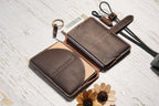 Crazy Horse Leather RFID Passport Holder with AirTag Slot – Travel Wallet Organizer