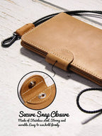 Genuine Leather Family RFID Passport Holder with AirTag Slot – Luxury Travel Document Organizer