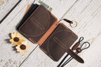 Crazy Horse Leather RFID Passport Holder with AirTag Slot – Travel Wallet Organizer
