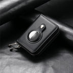 Men's AirTag Wallet – Premium Vegan Leghter RFID Double Zip Card Organizer