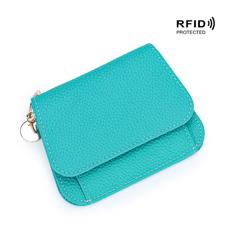 Genuine Leather RFID Women's Wallet – Slim Card Holder with Zip Coin Pocket