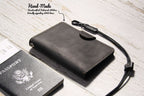 Genuine Leather Family RFID Passport Holder with AirTag Slot – Luxury Travel Document Organizer