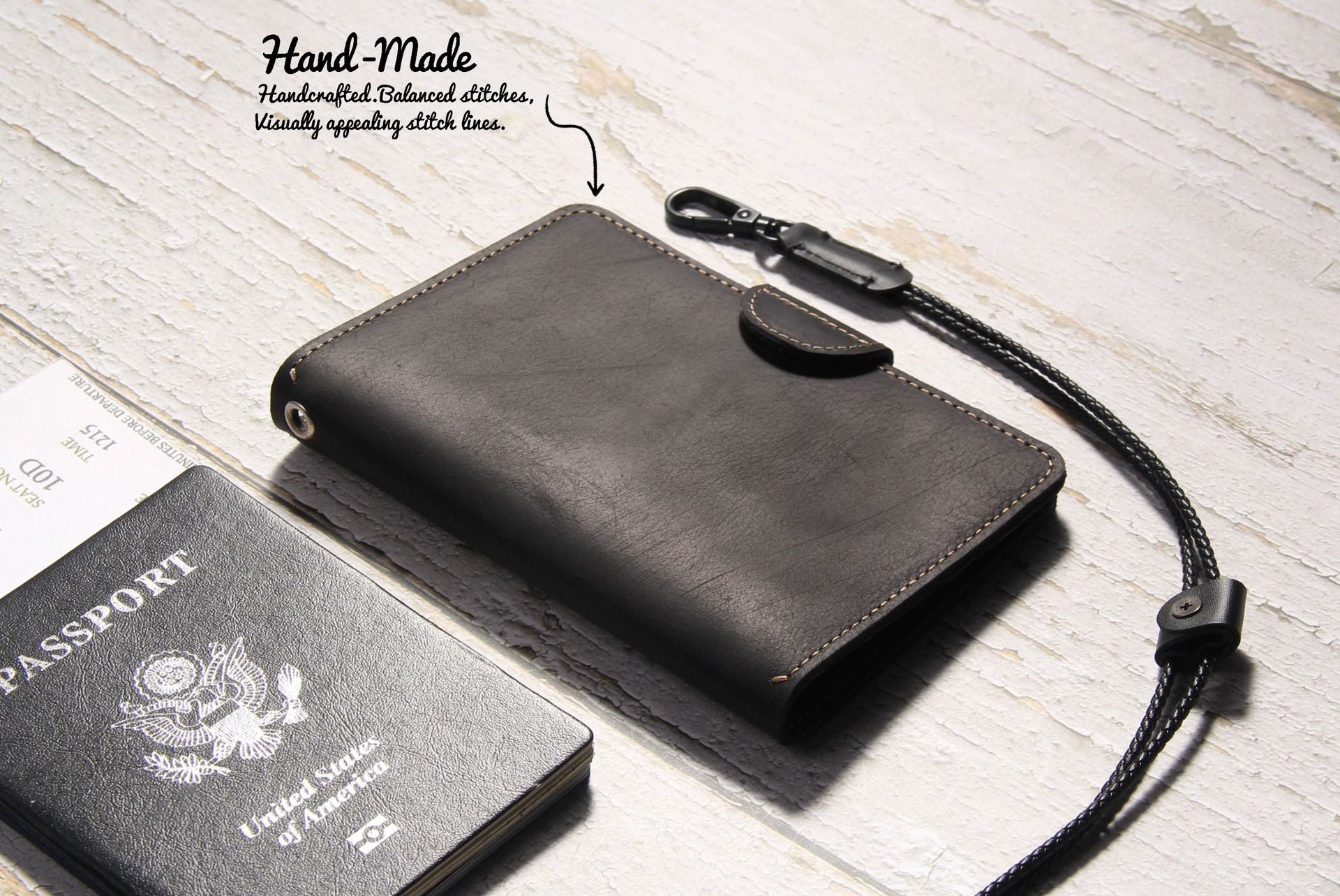 Genuine Leather Family RFID Passport Holder with AirTag Slot – Luxury Travel Document Organizer