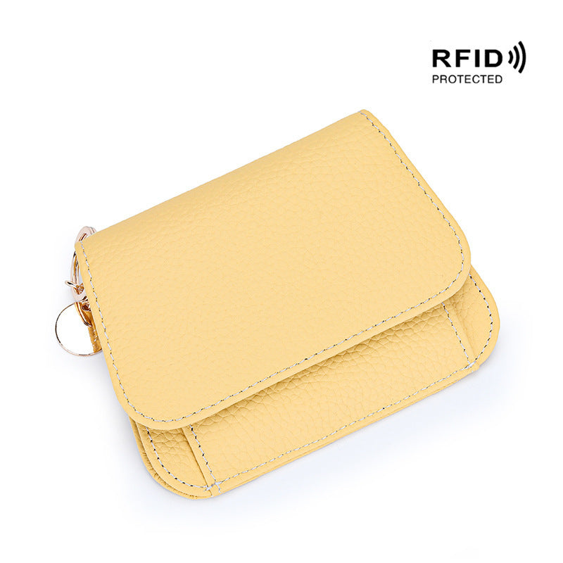 Genuine Leather RFID Women's Wallet – Slim Card Holder with Zip Coin Pocket