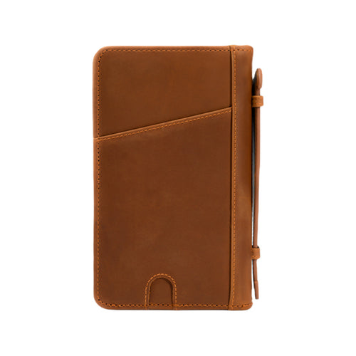 Crazy Horse Leather Family Passport Holder with AirTag Slot – RFID