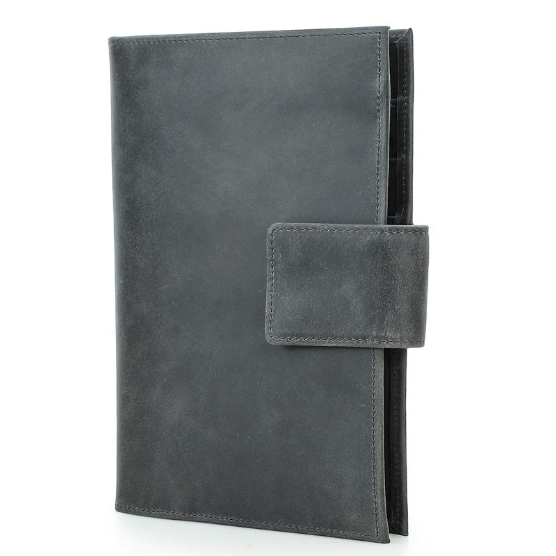 Family RFID Leather Passport Organizer with AirTag Slot – Anti-Theft Travel Wallet
