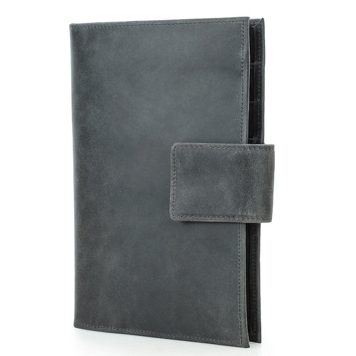 Family RFID Leather Passport Organizer with AirTag Slot – Anti-Theft Travel Wallet
