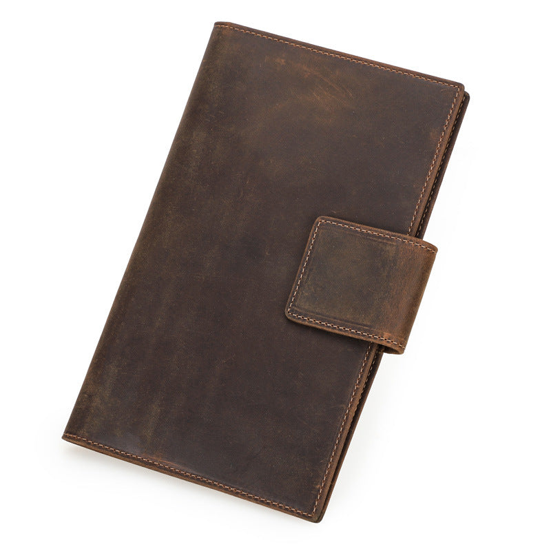 Family RFID Leather Passport Organizer with AirTag Slot – Anti-Theft Travel Wallet