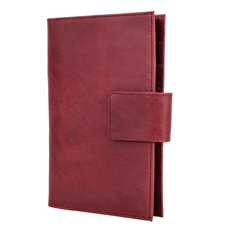 Family RFID Leather Passport Organizer with AirTag Slot – Anti-Theft Travel Wallet