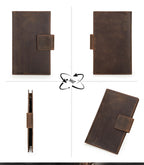 Family RFID Leather Passport Organizer with AirTag Slot – Anti-Theft Travel Wallet