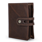 Premium RFID Blocking Men’s Wallet with AirTag Slot – Genuine Cowhide Leather Bifold Wallet with Pop-Up Card Case
