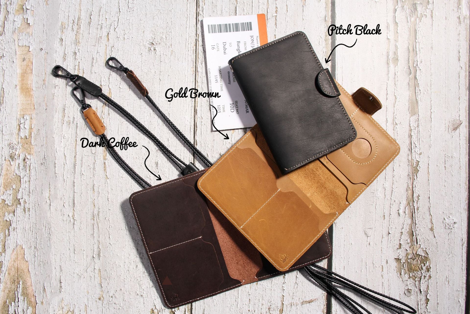 Genuine Leather Family RFID Passport Holder with AirTag Slot – Luxury Travel Document Organizer