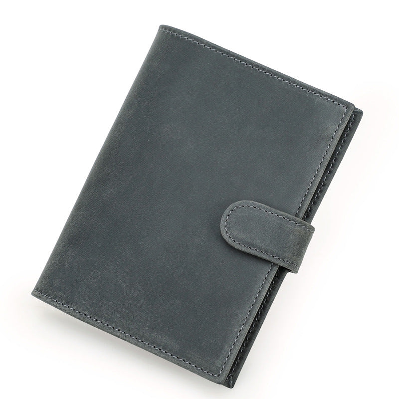 Genuine Leather RFID Passport Holder – AirTag Travel Wallet with Anti-Theft Protection