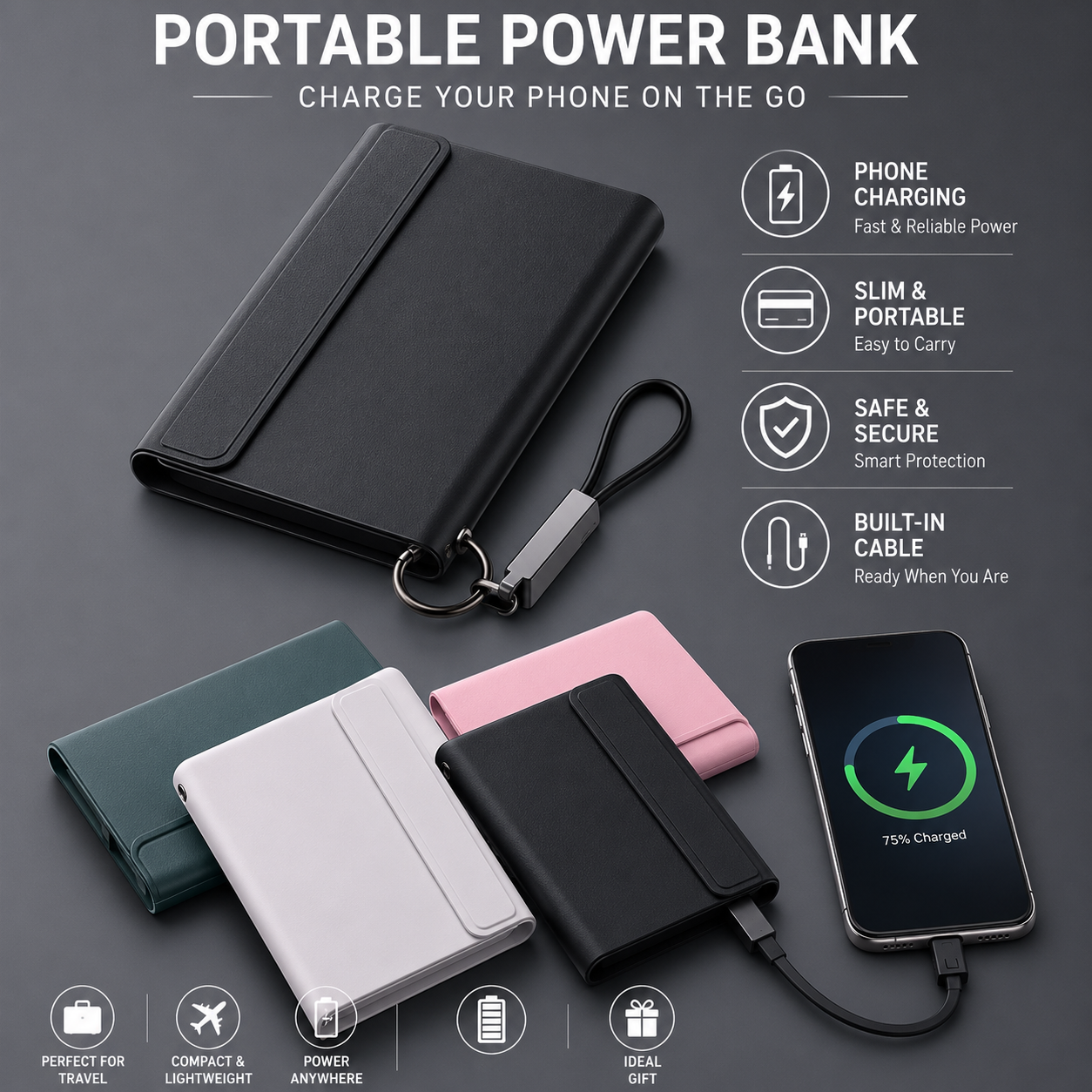 Slim travel passport holder with Find My location tracking