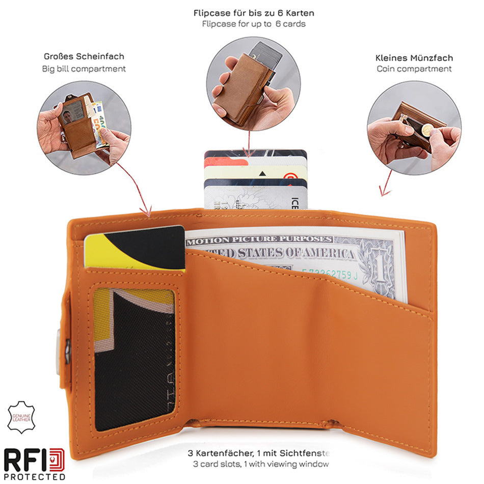 Men's Pop-Up RFID Wallet – Genuine Leather