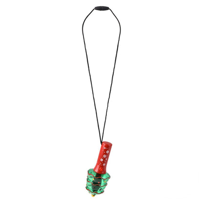 Christmas Themed Light Up Mini Spinning Wand Necklaces